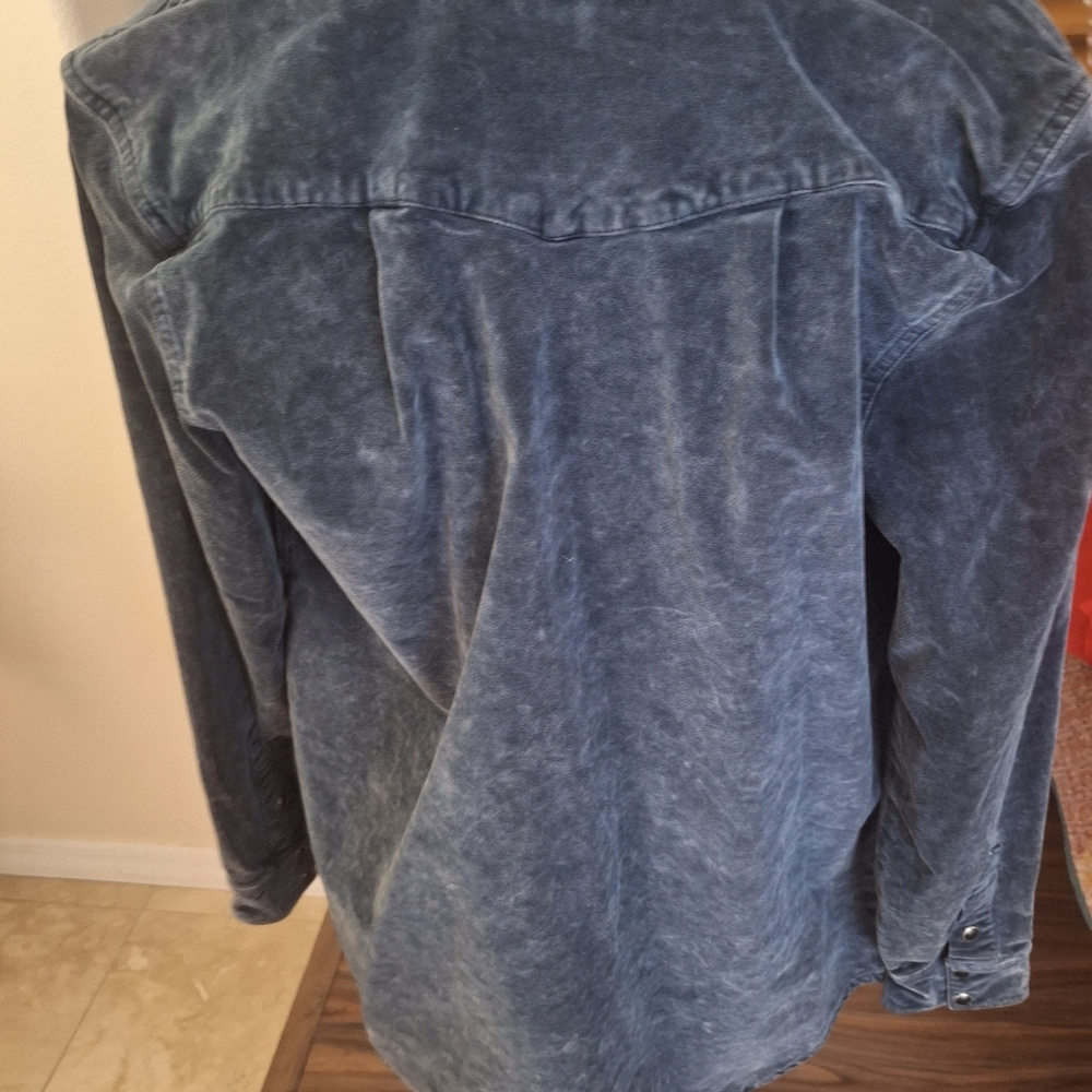 Lucky Brand Blue Velvet Western Shirt - Picture 3 of 4